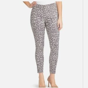 Nine West Gramercy Brown Beige Cheetah Print Skinny Ankle Jeans 16